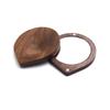 Mini Black Walnut Wood Makeup Mirror Rotatable Foldable Rotating Cosmetic Mirror Round Magnetic Closure Compact Pocket Mirror