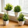4 шт. Мини-искусственные зеленые растения в горшках, маленькие искусственные растения с горшком для дома, офиса, стола, полки, декора в стиле кантри, ванной комнаты