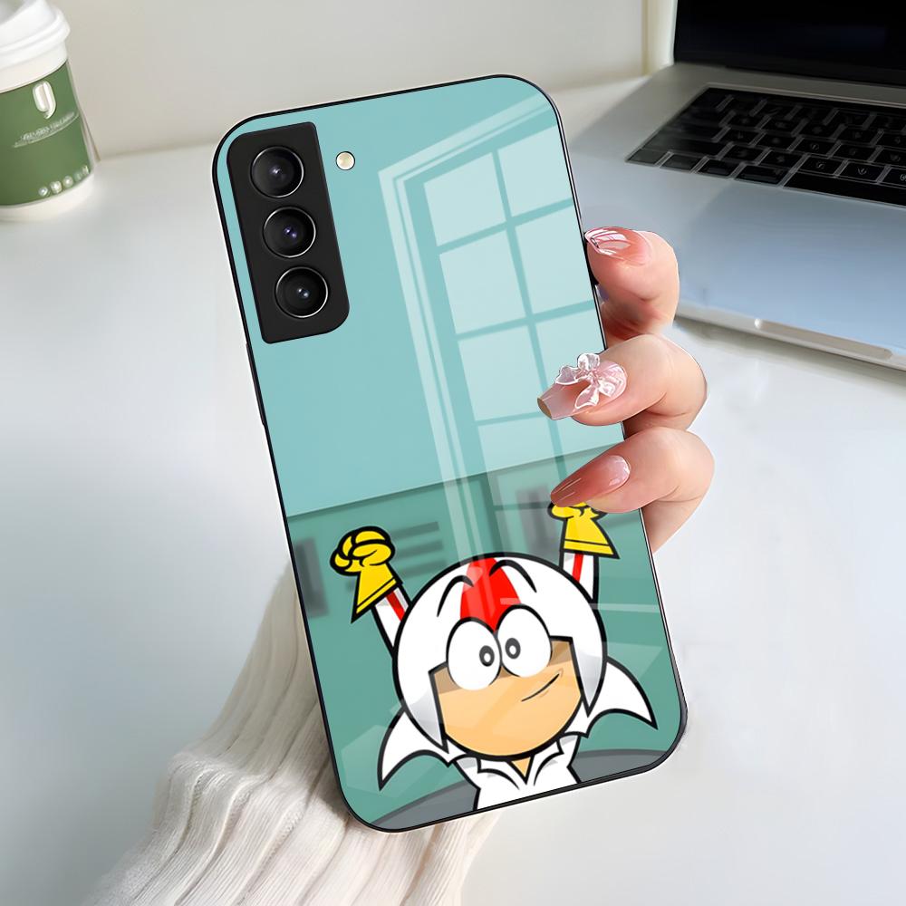 Cute Kick B-Buttowski Phone Case For Samsung S26 S25 S24 FE S23 S22 S21 Plus S20 Ultra Note20Ultra Black Glass Cover
