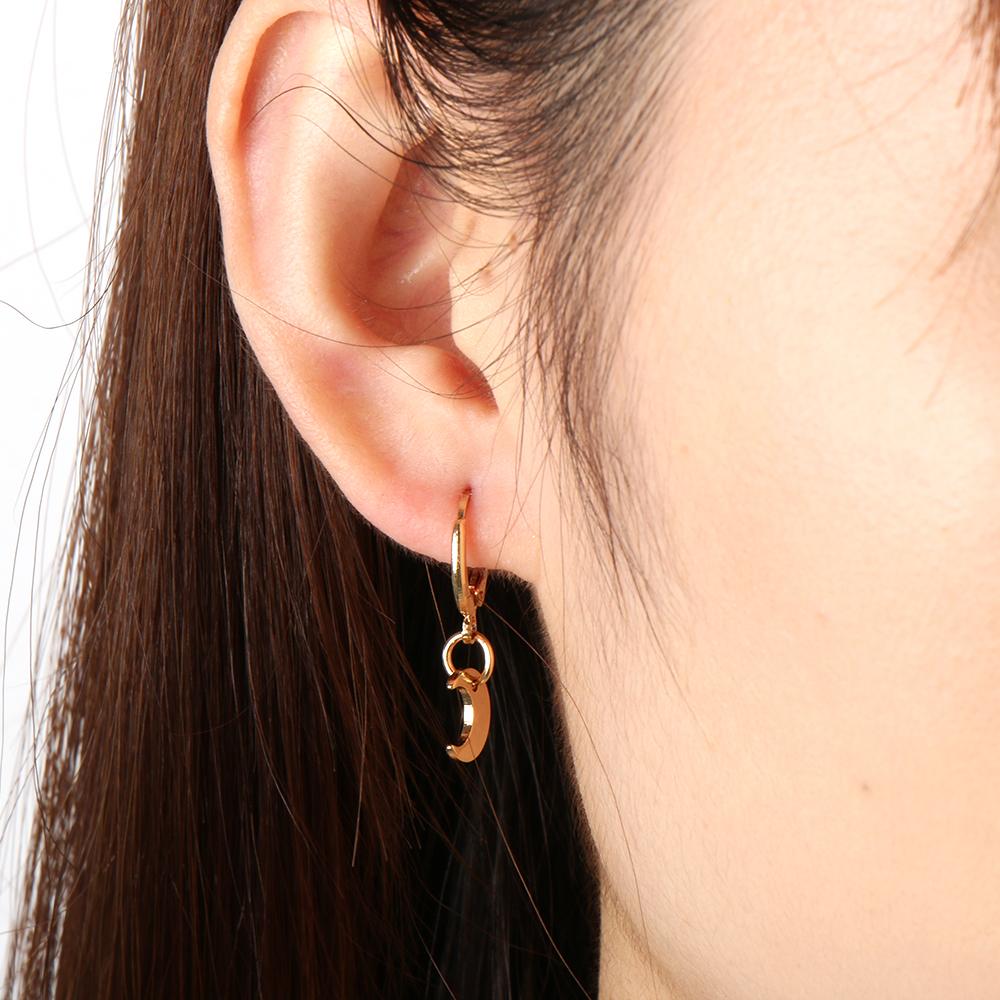 Gold Silver Color Tiny Moon Crescen Small Star Charms Ear Piercing Ear-cuffs Huggie Hoop Earring