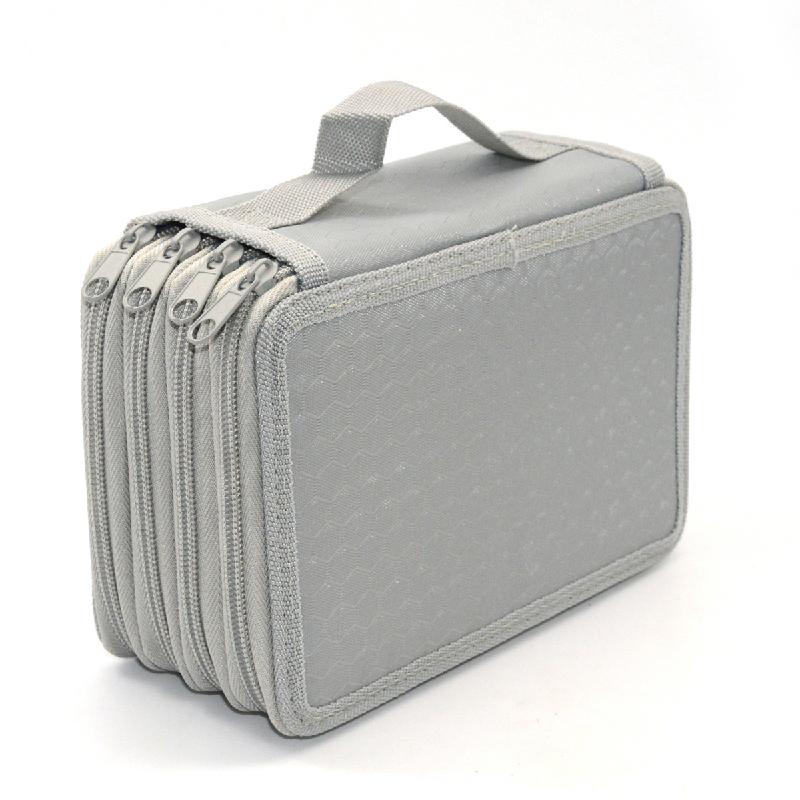 Custom High Quality 4 Layer Canvas Pencil Case Colors Pencil Box With Handles Large Capacity Pencil Bags for School Art Supplies