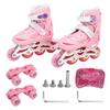 Детские роликовые коньки 31-34 размер розовые роликовые коньки с одним рядом колес, с двумя рядами колес, регулируемые для катания в помещении и на улице