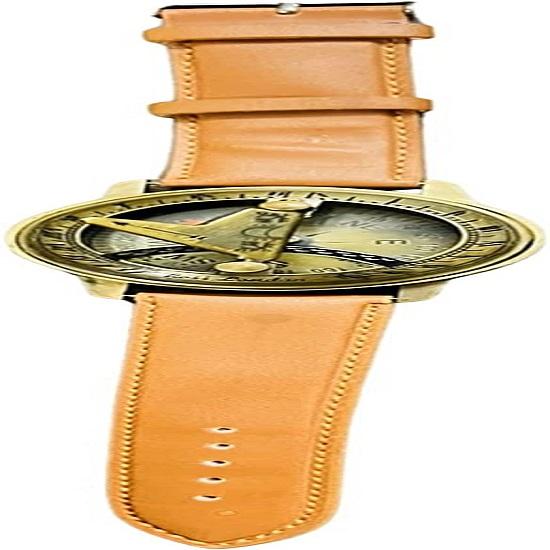 Compass  with Sundial Antique Brass Wristwatch Sundial and Compass
