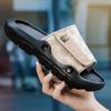 Мужская обувь новая модная с принтом пляжная высококачественные легкие шлепанцы удобные повседневные ленивые на одной педали мужская обувь