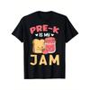 Футболка с принтом "Pre K Is My Jam" Милые персонажи Тост и Джем Повседневная футболка для школы - Мужская летняя хлопковая футболка с принтом