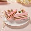 10pcs Candy Boxes with Flower Bowknot Triangle Cake Shaped Chocolate Candy Gift Box Party Favors for Bridal Shower Wedding Birthday Party