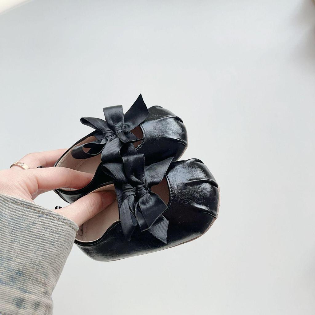 Spring & Autumn 0-2 Years Baby Girls' Korean Style Bowknot Soft Sole Princess Walking Shoes