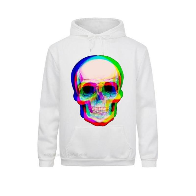 Vaporwave неоновый череп техно хипстерский пуловер с капюшоном эстетический череп акварель Радуга космический череп забавная футболка для мужчин Camisa