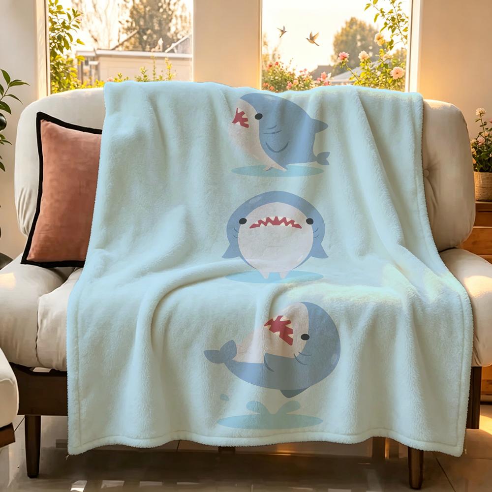 toy S Shark S Stuffed A Animal Throw Flannel Throw Blanket Suitable for Sofa Living Room Bedroom