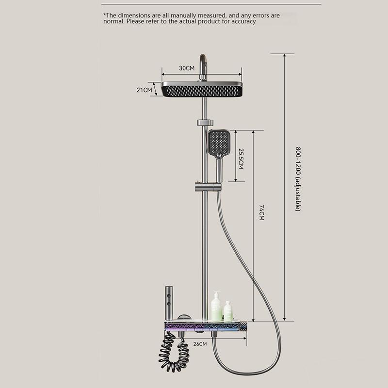Digital Display Shower Set with Starry Sky Atmosphere Light  Bathroom Shower System Modern Bath Faucets Shower Head