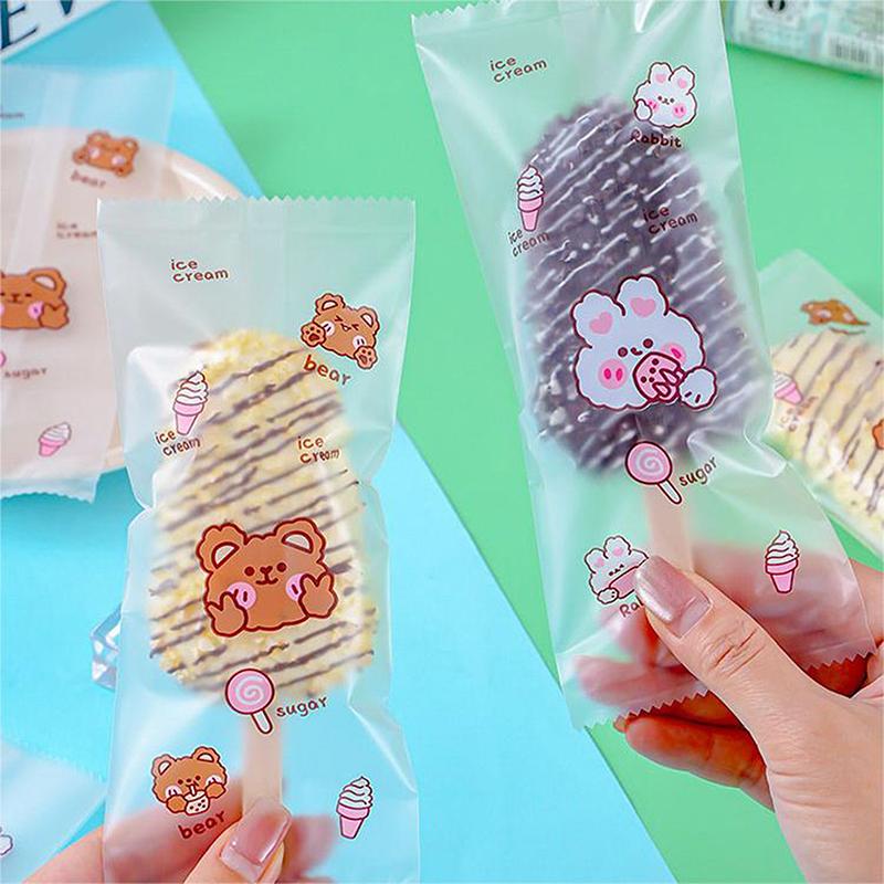 50 шт. одноразовые пластиковые пакеты для мороженого, прозрачный защитный чехол для хранения мороженого, сделай сам