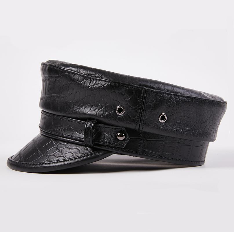 Осенне-зимняя кепка первого слоя из коровьей кожи, кепка для газетчика, тонкая мужская и женская кепка с плоским верхом в стиле хип-хоп, шляпа капитана