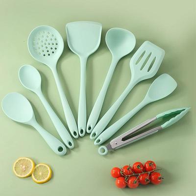 Набор из 5 кухонных лопаток и ложек Nordic Green Silicone с антипригарным покрытием