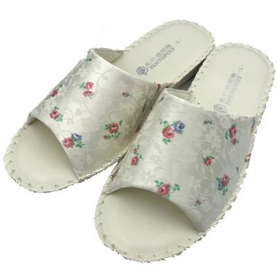 Анютины глазки Цветочные Милые Комнатные Синтетические Открытые Пантолеты Слоновая кость Женские Тапочки, Обувь, Легкие, Ручной вязки, Кожа, Темно-синий, Красный, Белый, Перед, (Размер