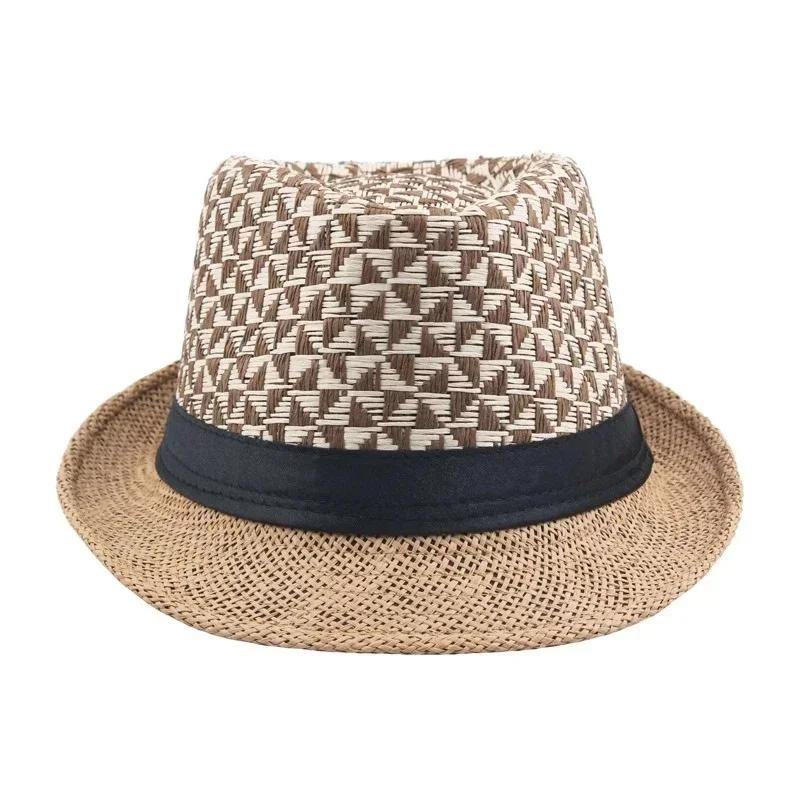 Men's Fashion Convise Summer Jazz Cap Beach Straw Caps Handsome Hats Sun Hat Men Fashion Accessories Creative Gifts Head Decor