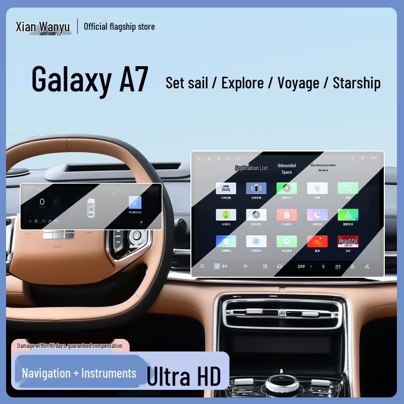 Закаленное стекло для экрана центральной консоли Geely Galaxy A7 - Декор салона автомобиля и Навигационная наклейка