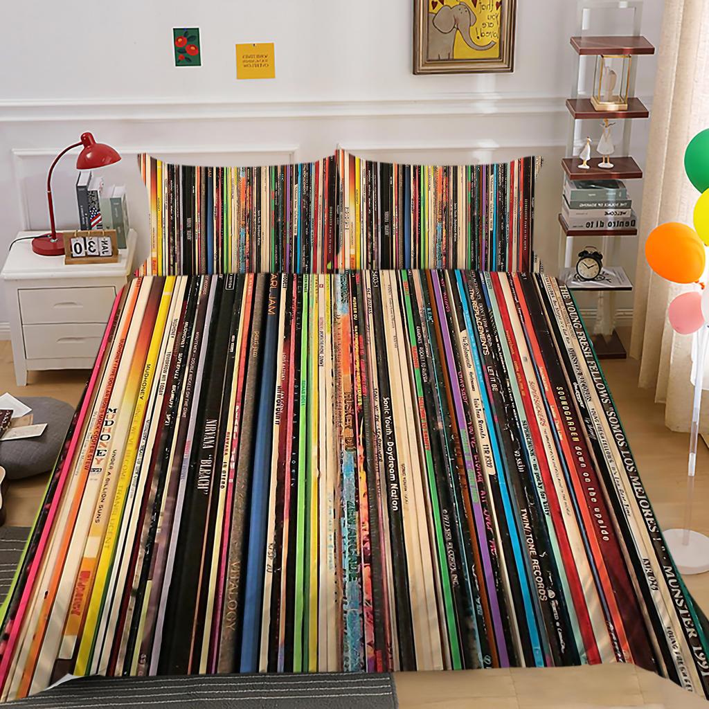 3D Geometric Bedding Set with Line Down Duvet and Pillowcase 2/3 Pieces AU180 * 210 Full Size Soft Home Decoration