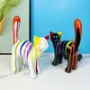 Splash Art Walking Cat Statue Resin Crafts Handmade Painted Graffiti Cat Colorful Painted Graffiti Colorful Cat Figurine