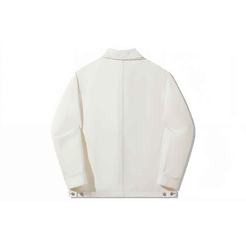 Li Ning Vital Series однобортная джинсовая куртка однотонного цвета, которую можно стирать, куртка унисекс, оттенок белого, выстиранный деним AJDT705-3