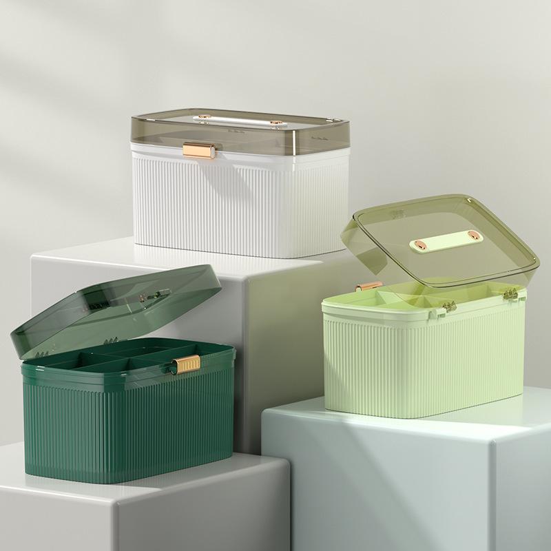 Portable Medicine Storage Box With Handle Multifunctional Leakproof Pill Organizer Large Capacity Medicine Storage Box