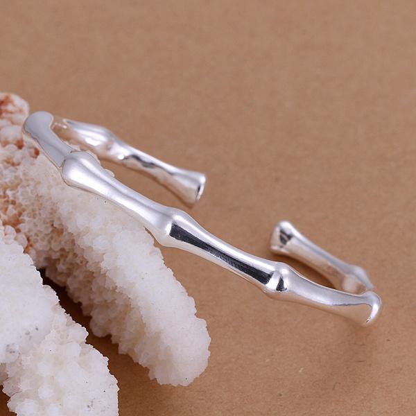 Серебряный цвет для девочек, женщин и детей, рождественский подарок, высокое качество, бамбуковый открытый браслет в европейском стиле, модные украшения B095