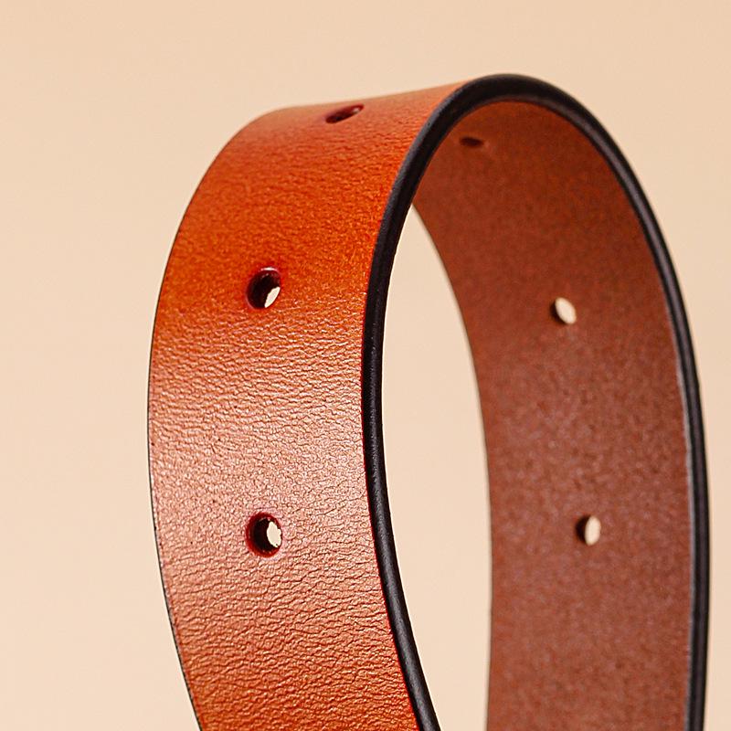 2024 Ретро Корейский Стиль Женский Ремень из Натуральной Коровьей Кожи и Денима