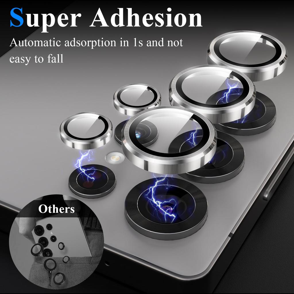 2 PCS for Samsung Galaxy S25 S24 Ultra Plus A56 A36 A55 A35 Camera Lens Protector Tempered Glass Screen Protector Metal Scratch