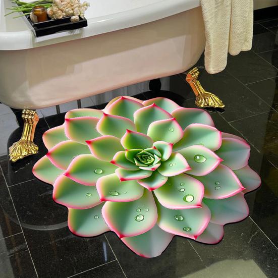 3D Цветочный коврик для пола Реалистичный Впитывающий Цветочный ковер Нескользящий Декоративный коврик для гостиной Ванной Кухни Спальни