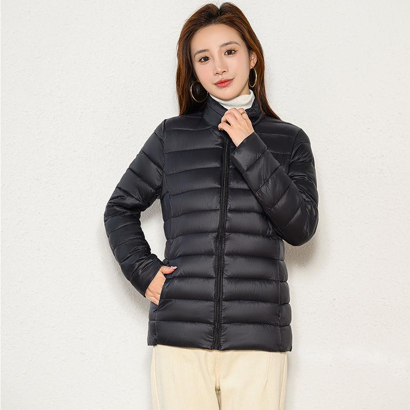 Women's Slim Fit Light Down Short Cotton Coat - Winter Korean Style, Large Size Available