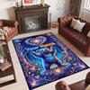 Teddy Bear Theme Crystal Velvet Rug Personalized Custom Name Text Soft Floor Mat Home Decor