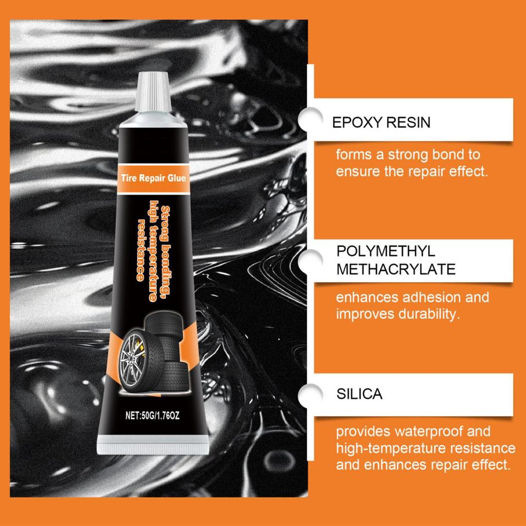 Tire Repair Glue 50g Quick-Dry Waterproof Rubber Cement Tire Repair Adhesive Sidewall For Auto Car Motorcycle Bike RC Truck