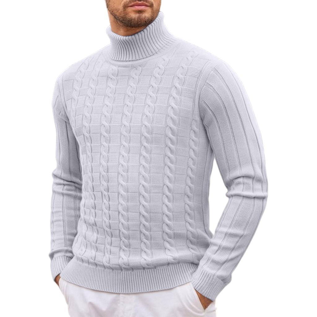 Men's Sweater Knitted Sweater Solid Color Gao Ling Stripes Twisted Dough Leisure