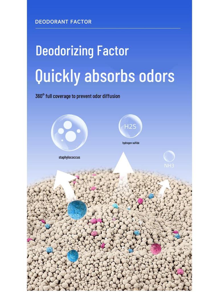 Бентонитовый дезодорирующий кошачий наполнитель, мало пыли, 40 цзинь, большой мешок, минеральный песок, 20 цзинь