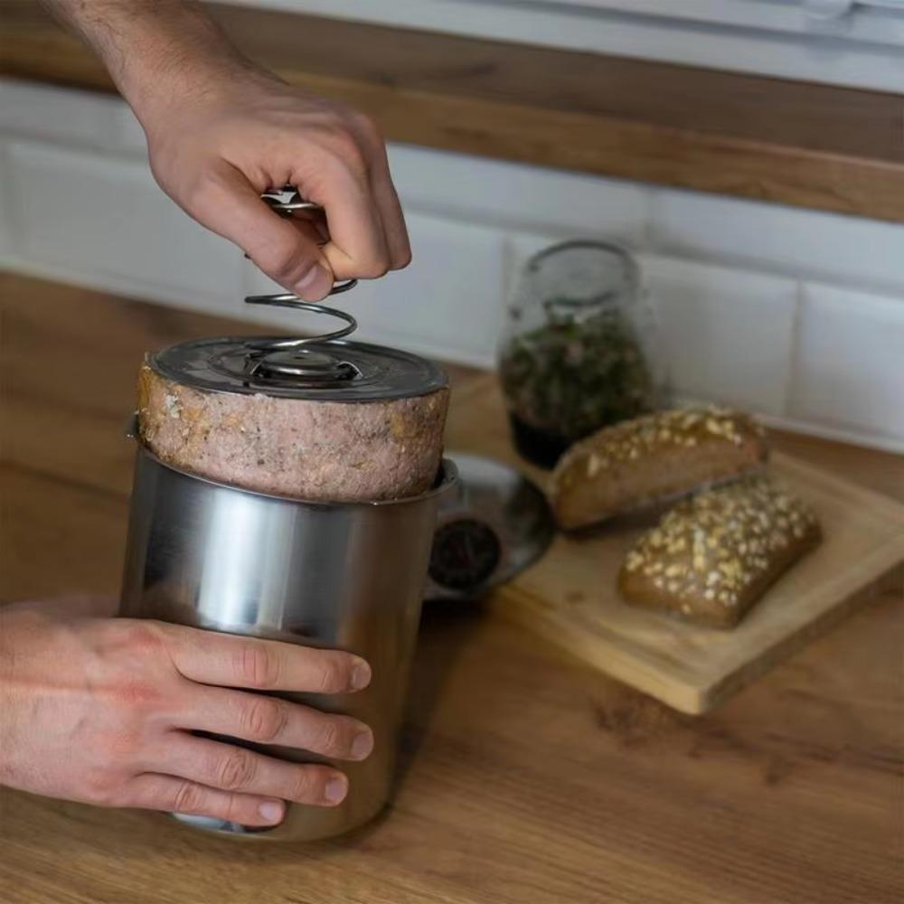 С термометром Форма для прессования ветчины из нержавеющей стали Бочка для варки мяса Пресс для мяса Кухонная плита Свинина