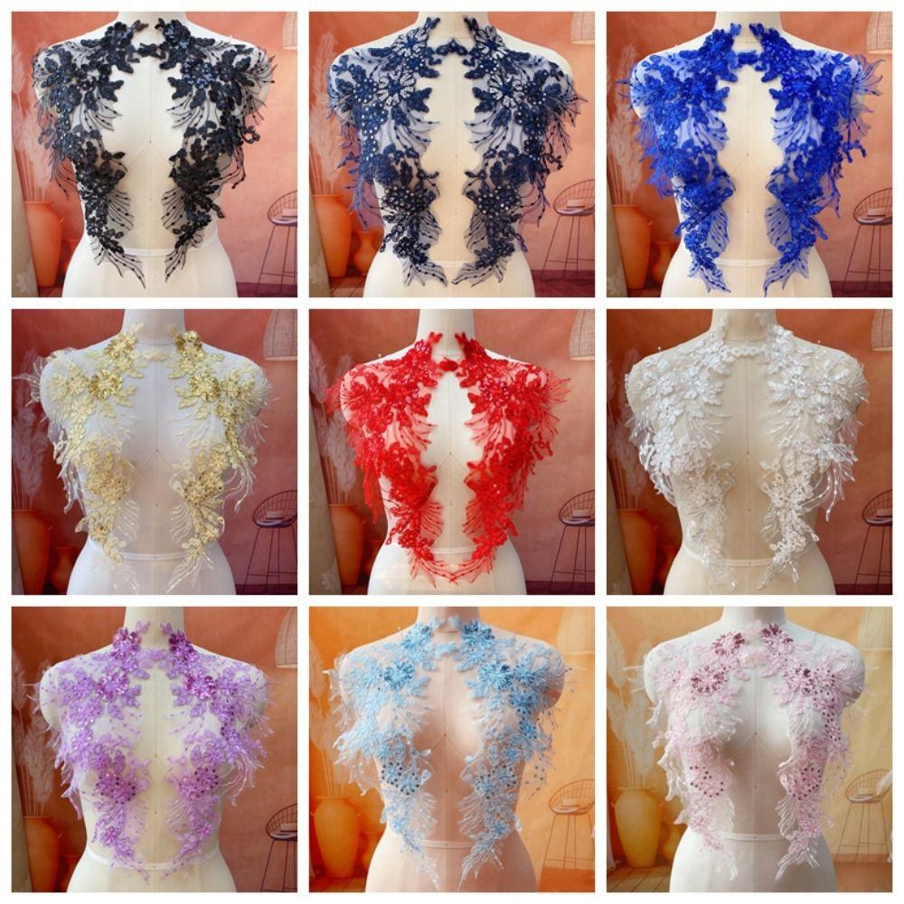 Polyester Embroidery Flower Patch Embroidery Garment Ornament Chest Decor Patch Wedding Gown Decor