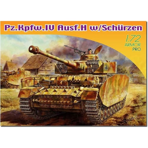 Platz Dragon 1/72 WWII German Panzer IV Ausf. H with Schurzen Plastic Model Kit DR7497 (Tank)