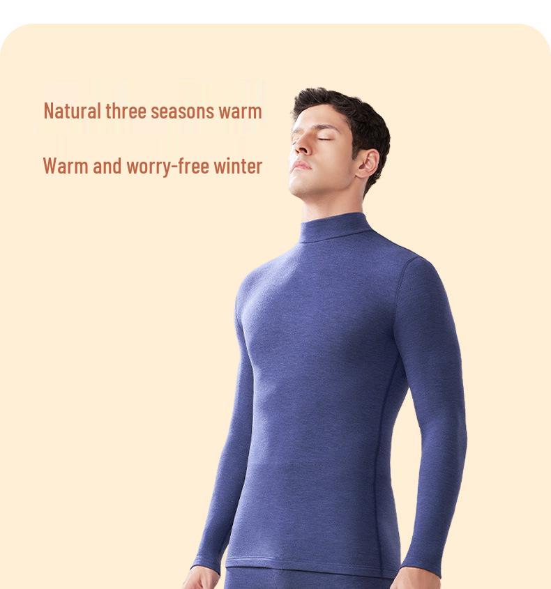 Мужской антибактериальный флисовый термокомплект с полувысоким воротом для осени/зимы