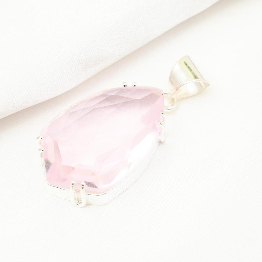 Подвеска с розовым кунцитом, драгоценный камень, кулон из стерлингового серебра 925 пробы, ювелирное изделие ручной работы, кулон с камнем по дате рождения, подарок для него