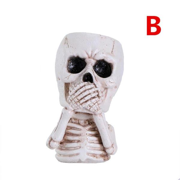3D Череп Форма цветочный горшок смешной комнатный настольный контейнер для растений для украшения домашнего офиса стола