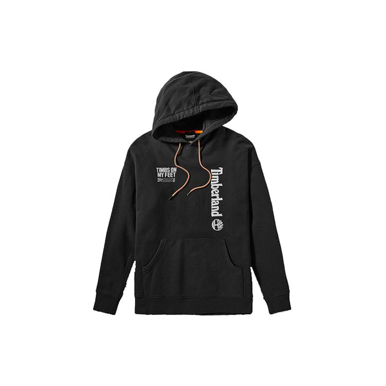 Timberland Свободная спортивная толстовка с принтом букв для мужчин, черная, A28MP-001