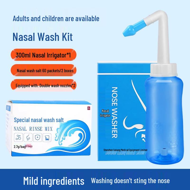 Nasal Rinse Spray - Saline Solution for Adults & Children