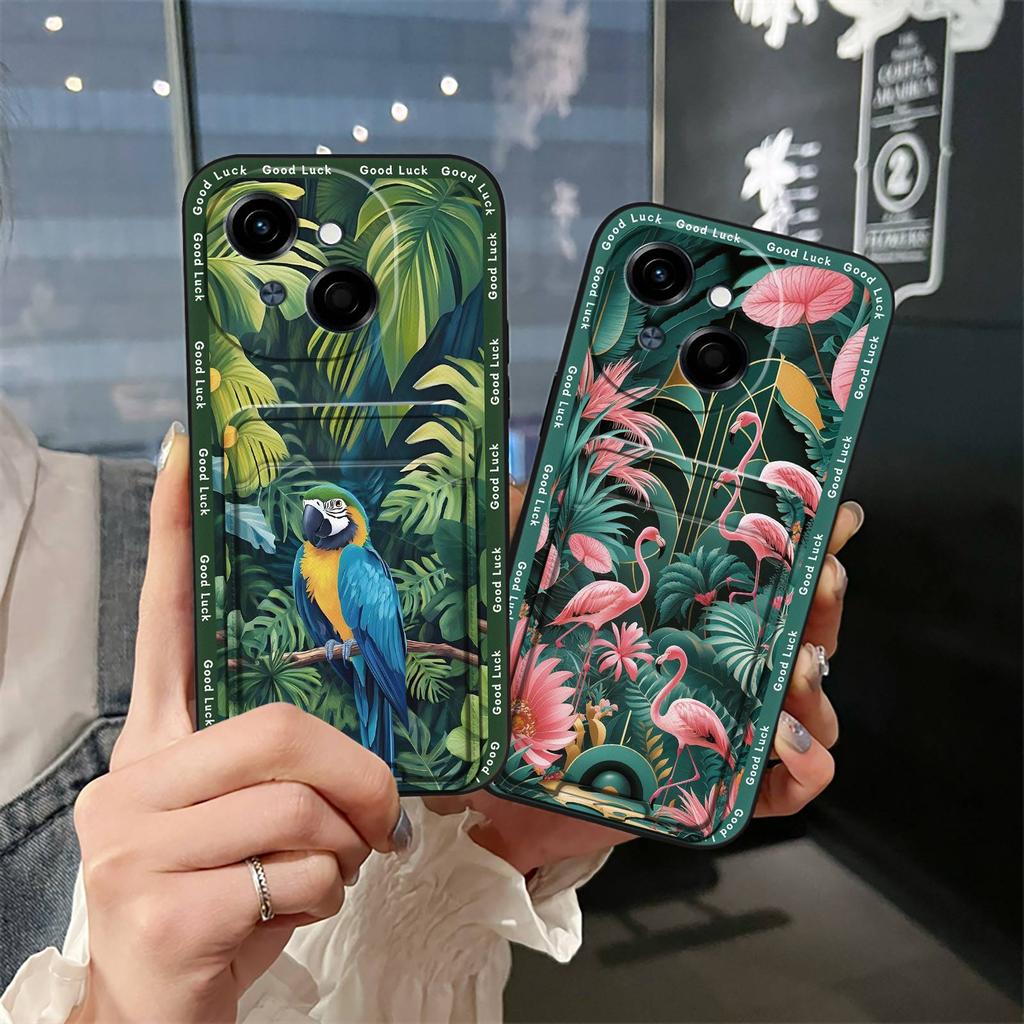Cover Cute Phone Case For Tecno POP9 4G/Spark GO 1/KL4 Card Bag Back Cover Durable Dirt-resistant Graffiti Soft Case TPU