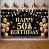 Треугольные гирлянды для празднования 50-летия, Баннер «Золотой День Рождения», Баннер для празднования Дня Рождения, Золотой Глиттер, Для Отеля