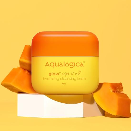 Aqualogica Glow+ Wipe it All Увлажняющий очищающий бальзам - 50 г | Мягкое средство для снятия макияжа I Идеально подходит для двойного очищения I Интенсивно увлажняет