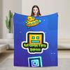 Игры Geometry Dash Покрывало Плед Плюшевый Плед Декор для Самолета Путешествий Ультра-Мягкое Теплое Постельное Покрывало