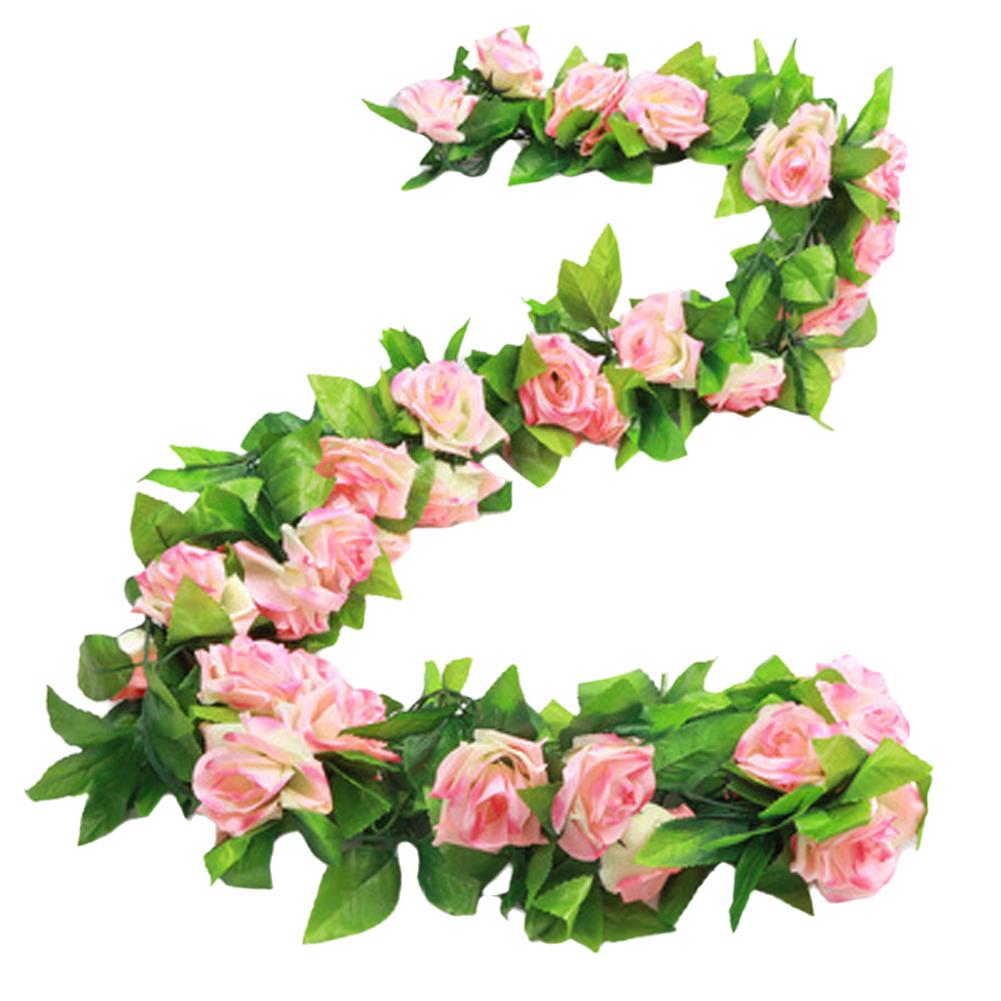 6 Color Artificial Flower Vine 2 3M Length 9 Silk Flowers Wedding Home Decor for Arch Wall Chair Back TV Cabinet Foyer Decor