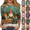Рубашки с рукавом 3/4 для женщин с принтом, Рождественские футболки, Блузки, Повседневные, Большого размера, Базовые топы, Пуловер