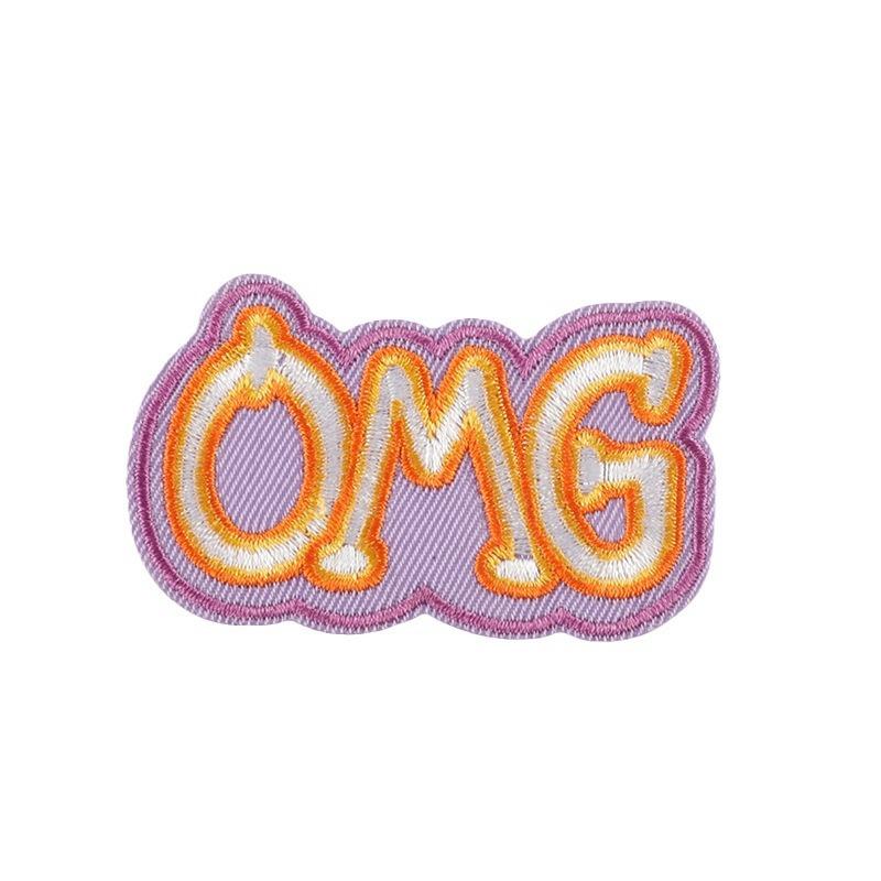 Оригинальный вышитый логотип, мультяшный значок, английская буква, нашивка, аксессуары, ручная работа, сделай сам, вышитая наклейка, наклейка из ткани