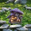 Mushroom House Garden Stake Weatherproof Fade-Resistant Pathway Marker Stake Lawn Ornament Stake for Flower Beds Pots