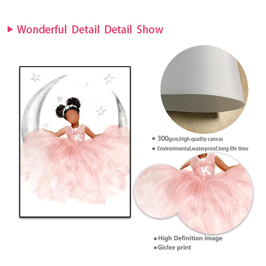 Розовая принцесса, бабочка, единорог, корона, имя на заказ, настенное искусство, холст, живопись, постеры и принты, фотографии для девочек, декор для детской комнаты